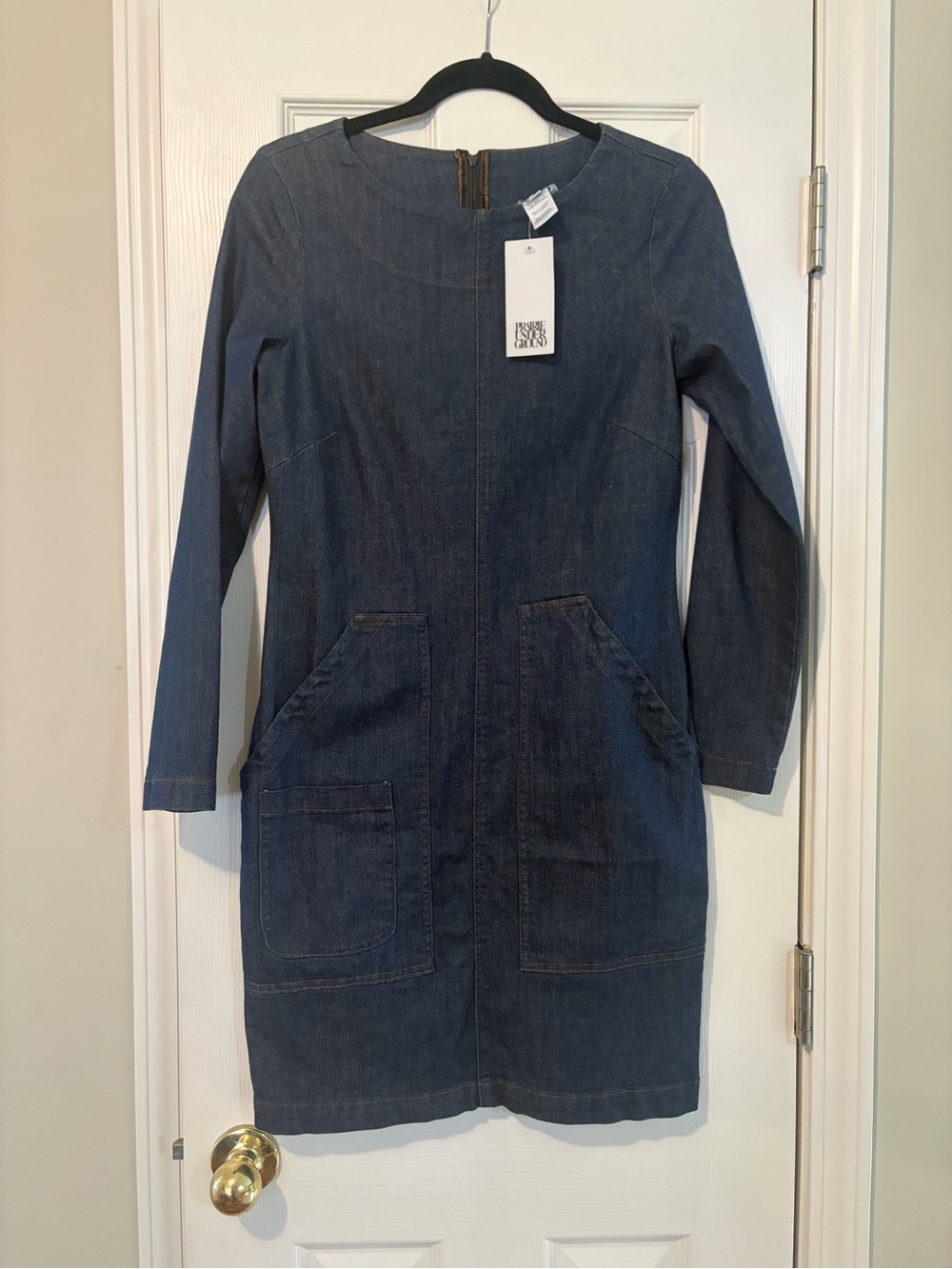 Prairie Underground Denim Sheath Dress Dark Blue Size S NWT